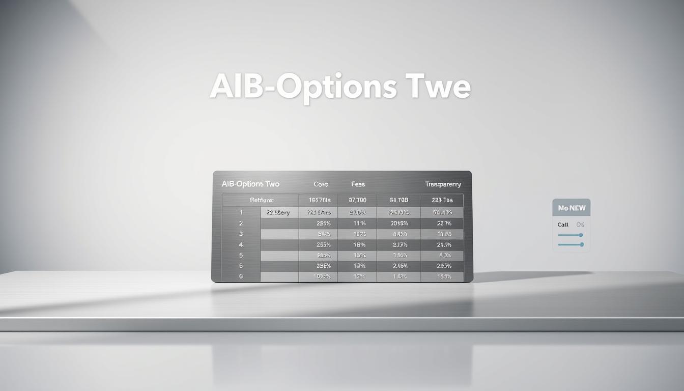 A modern, minimalist financial report with a clean, professional aesthetic. In the foreground, a sleek, brushed metal table displays a detailed breakdown of AIB-Options Two costs, fees, and transparency. Soft, directional lighting casts subtle shadows, highlighting the crisp, precise data visualizations. The middle ground features stylized icons and infographic elements, conveying the key financial metrics at a glance. In the background, a muted, gradient color palette sets a calm, authoritative tone, complementing the overall sophisticated design.