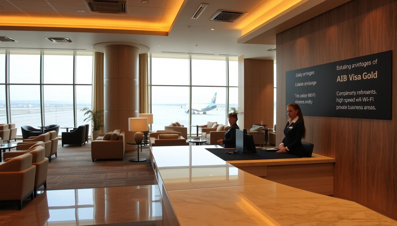 AIB Visa Gold: Access to airport lounge privileges.