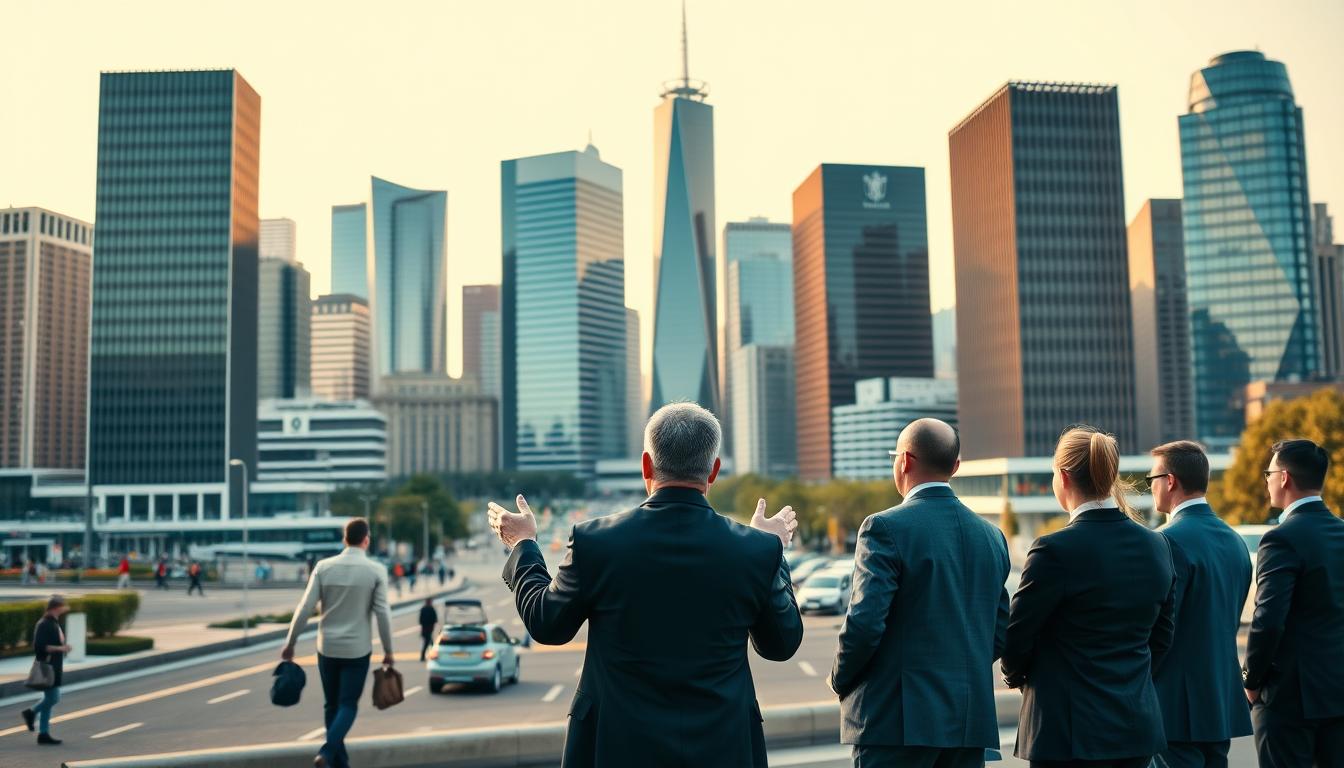 A panoramic view of a city skyline, showcasing the headquarters of the top health insurance companies in Italy for 2023. The buildings stand tall and modern, their facades adorned with sleek designs and prominent logos. In the foreground, a group of well-dressed professionals gestures animatedly, engaged in a discussion about the latest insurance offerings. The middle ground features a busy street, with pedestrians and vehicles moving with a sense of purpose. The background is softly blurred, emphasizing the focus on the insurance companies and their representatives. The scene is bathed in warm, golden lighting, conveying a sense of professionalism and financial security. The overall composition suggests a thriving, competitive insurance market poised to serve the healthcare needs of the Italian population in the coming year.