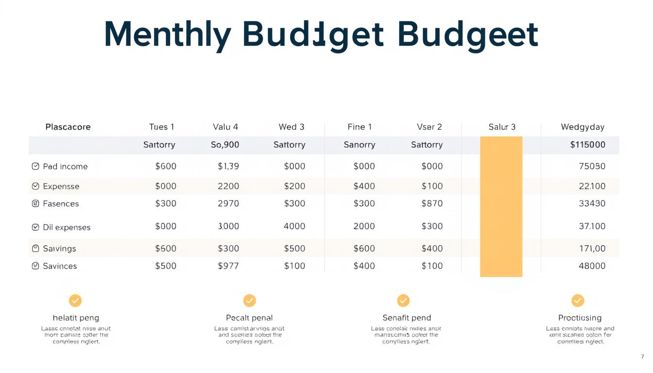 A meticulously planned monthly budget, visualized through a minimalist infographic. A clean, modern layout showcases key budgeting categories - income, fixed expenses, variable expenses, and savings - arranged in a balanced, symmetrical composition. Subtle, muted tones create a sense of precision and organization, with just a touch of warm accent colors to add visual interest. The overall aesthetic conveys a tone of professionalism, clarity, and efficiency - the perfect illustration to accompany a guide on effective monthly budgeting.