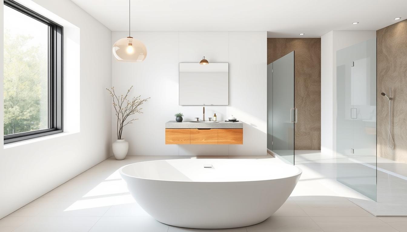 10 minimalistische Badezimmerdesigns 2025