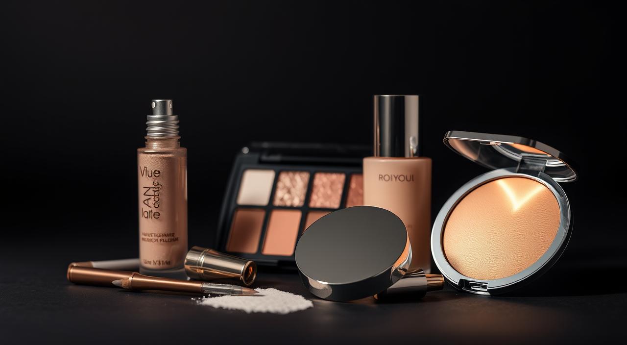 produtos de maquiagem iluminada