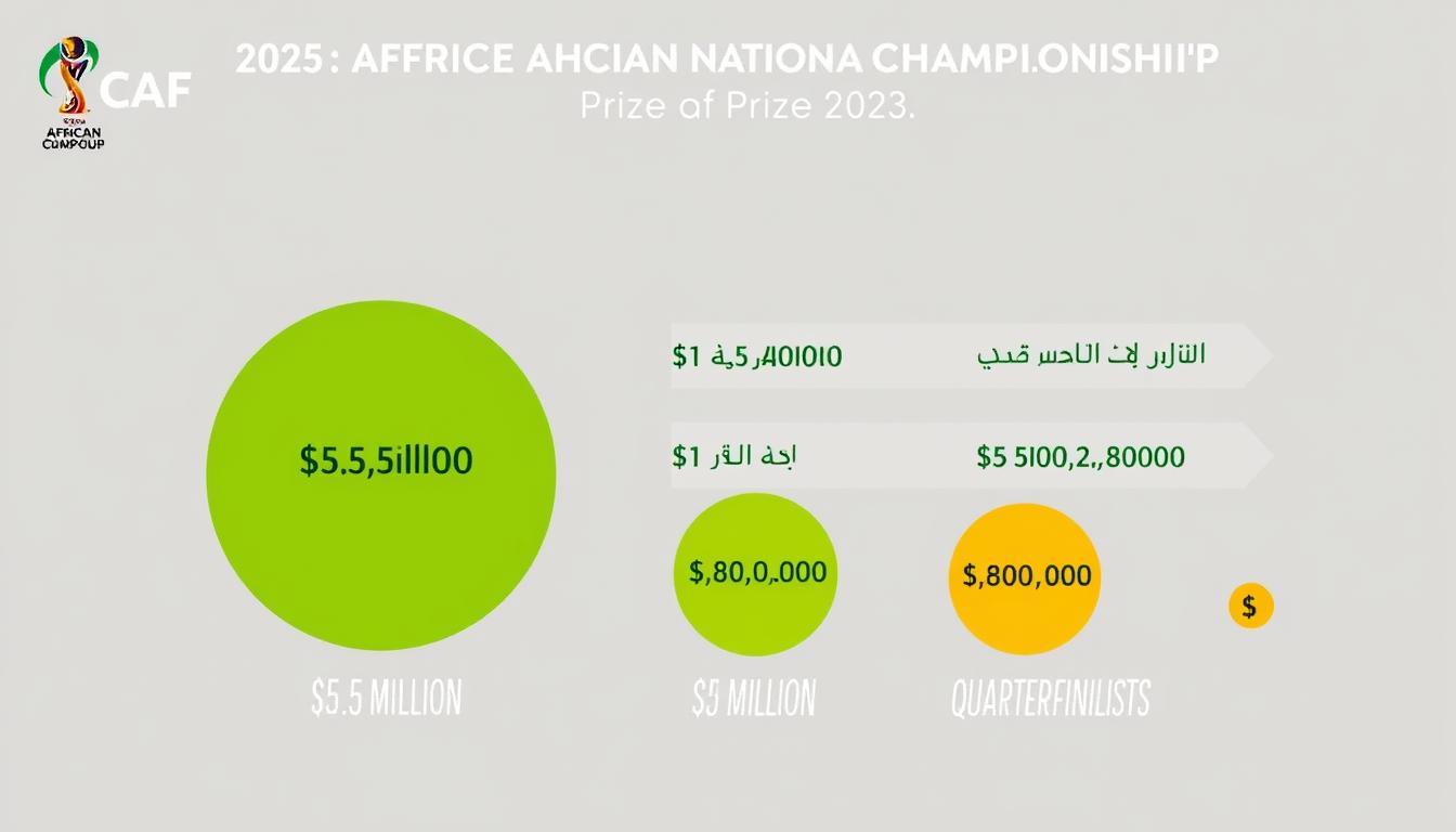رسم بياني يوضح توزيع الجوائز المالية لبطولة أمم إفريقيا للمحليين 2025