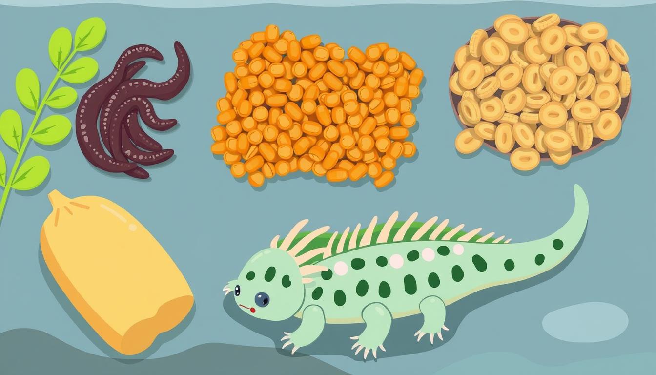 Image of axolotl food options