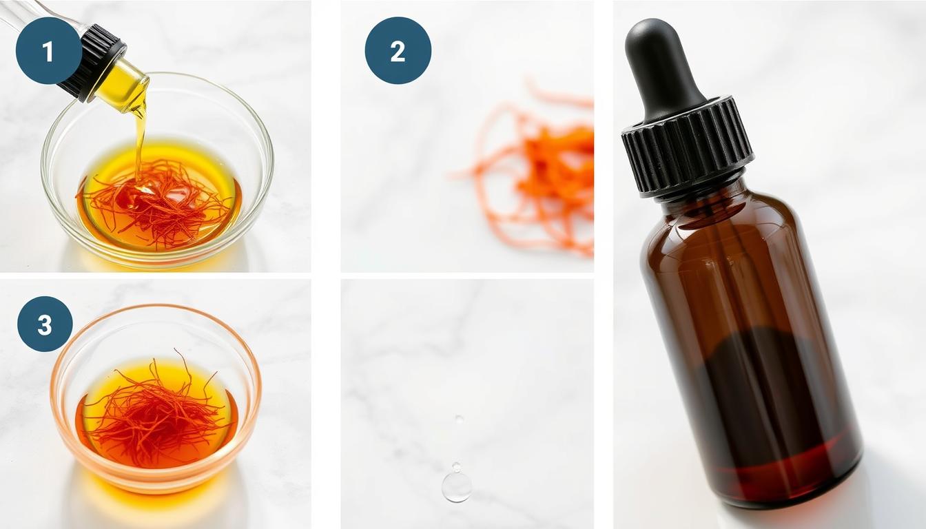 Process of infusing saffron in oil to make saffron serum at home
