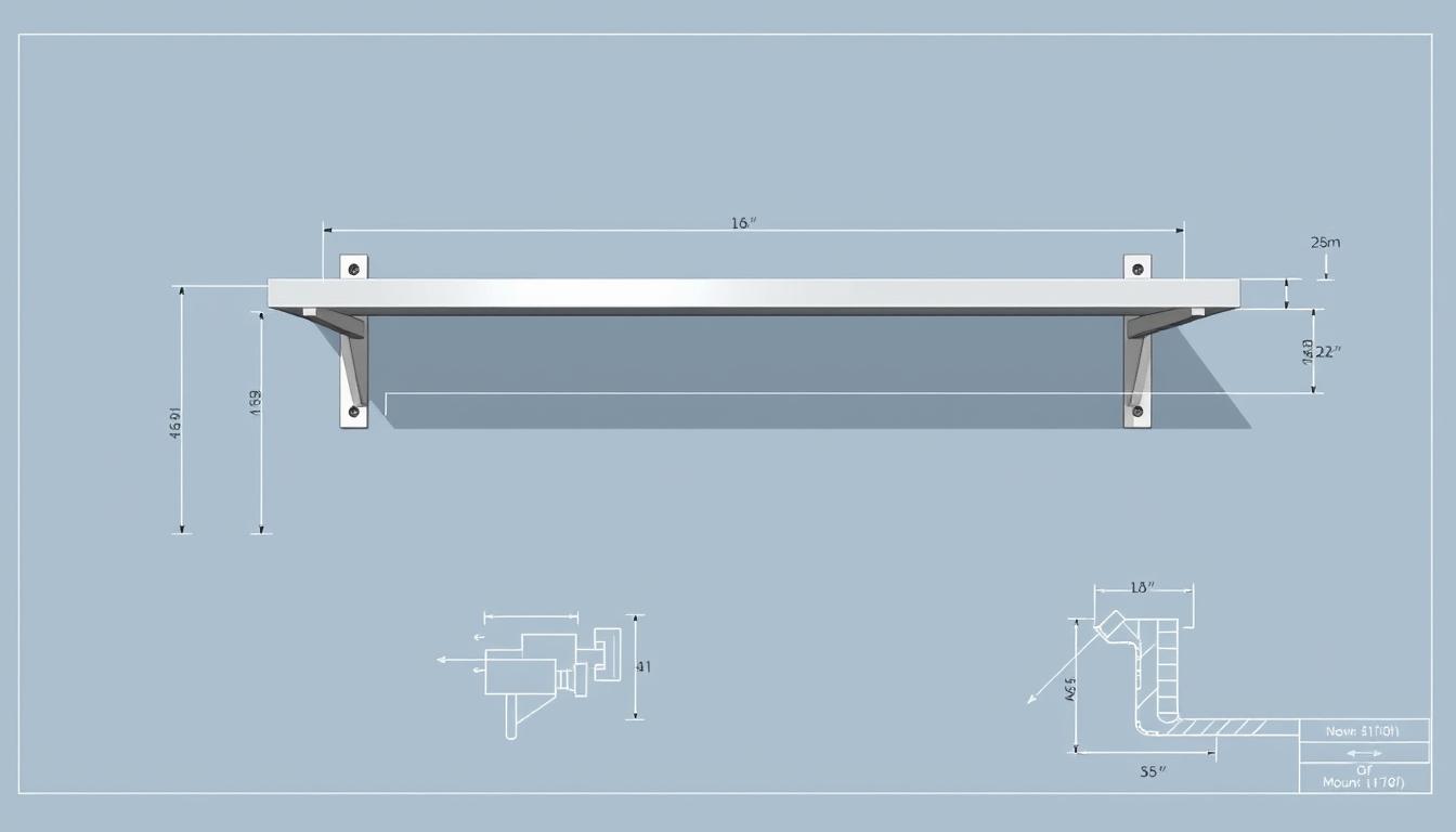 Schéma de fabrication d'une étagère murale en fer plat acier