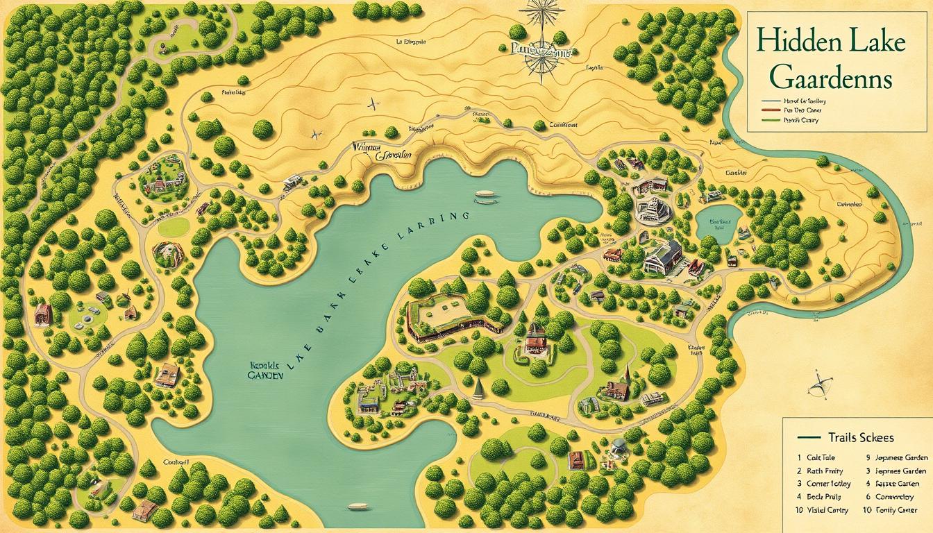 Hidden Lake Gardens map
