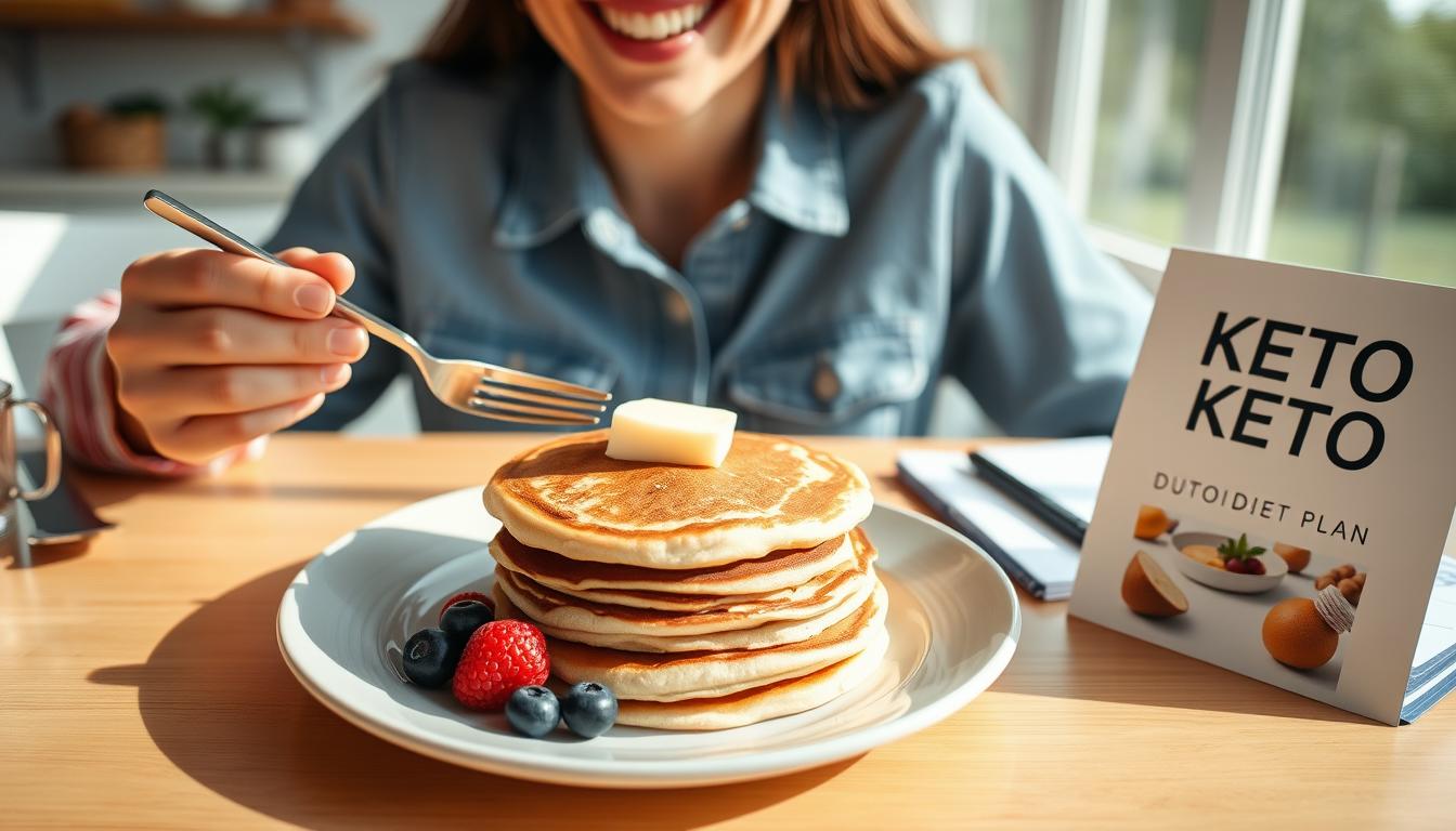 Are Pancakes Keto-Friendly? A Complete Guide to Low-Carb Alternatives 15 Person enjoying keto pancakes while maintaining ketosis