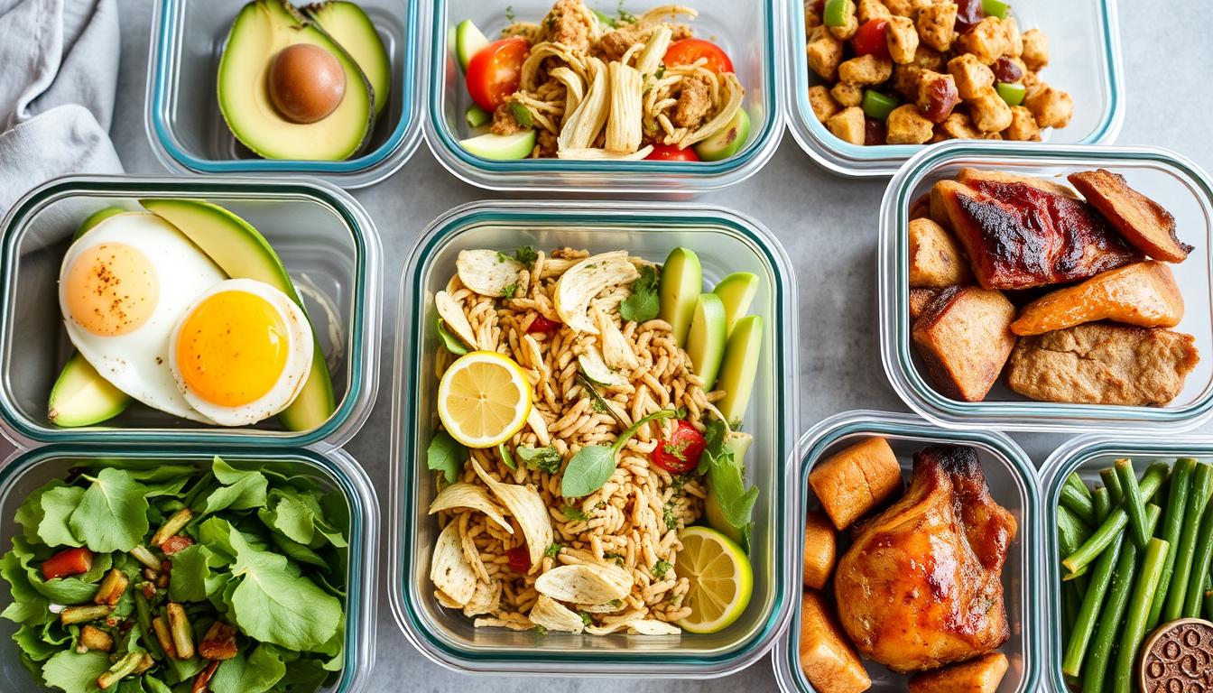 How to Start Keto Diet: A Step-by-Step Guide for Beginners 6 Appetizing keto meal prep showing breakfast, lunch, and dinner options for beginners