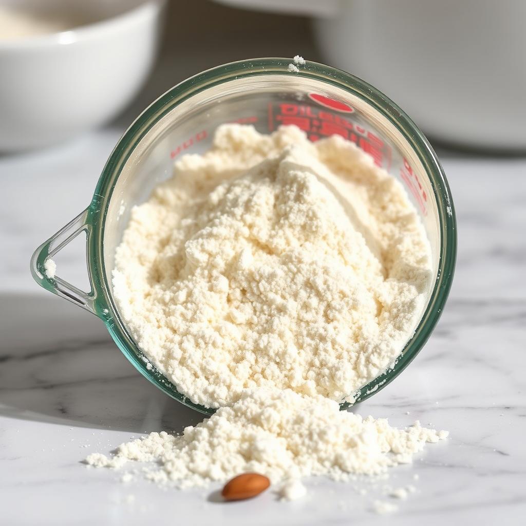 Are Pancakes Keto-Friendly? A Complete Guide to Low-Carb Alternatives 3 Almond flour in a measuring cup for keto pancakes