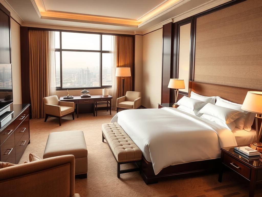Classic Room at Sofitel Shahd Al Madinah with king size bed and city view