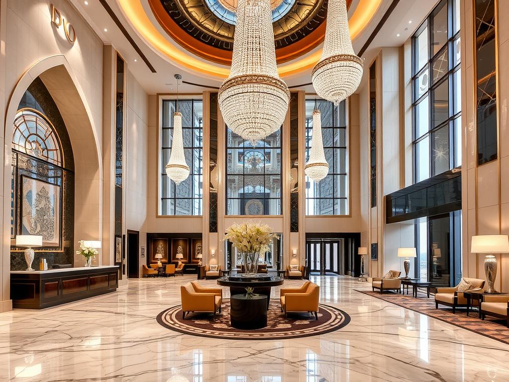 Elegant lobby of Sofitel Shahd Al Madinah with Arabian-French fusion design elements