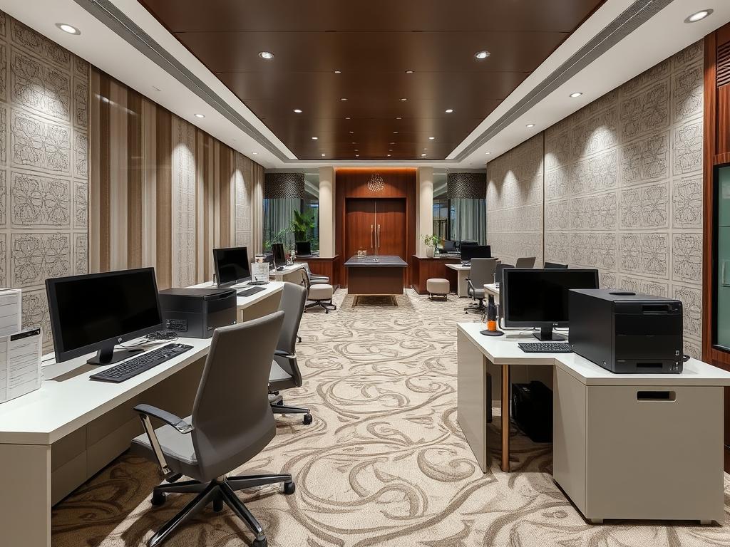 Business center at Dar Al Hijra Intercontinental with modern facilities