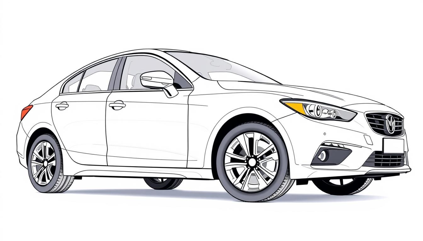 gambar mewarnai mobil sedan