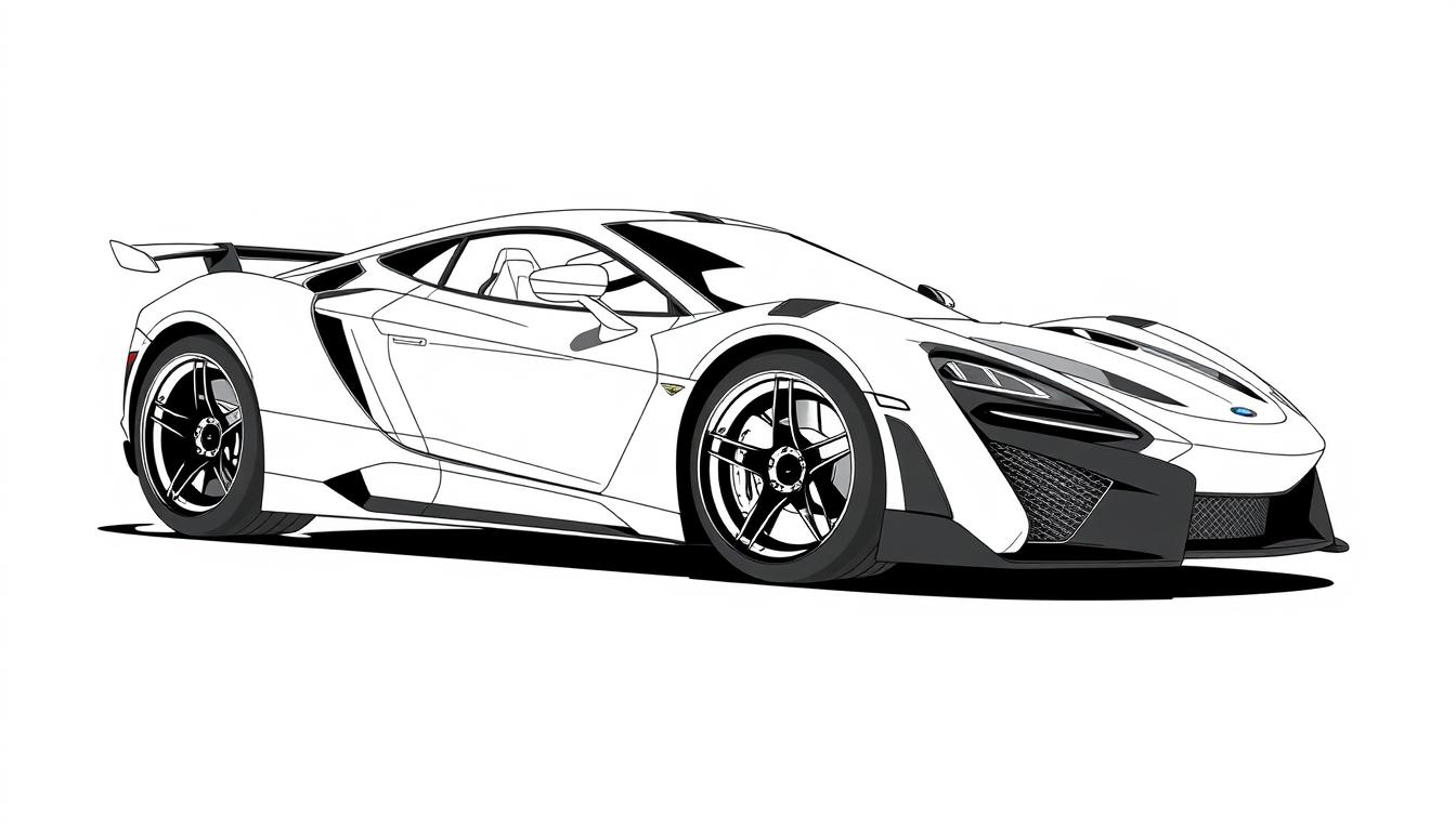 Gambar Mewarnai Mobil Sport