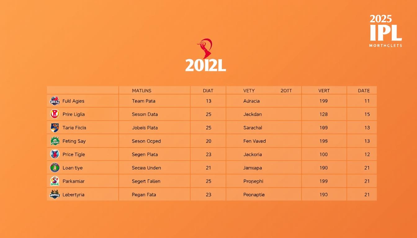 جدول مباريات دوري IPL2025