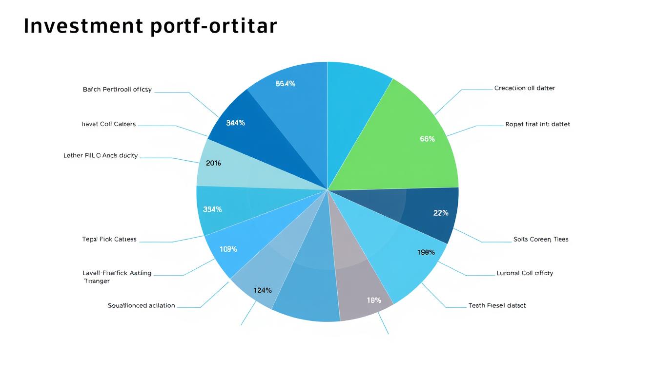 Investment portfolio allocation pie chart for reaching first $100K