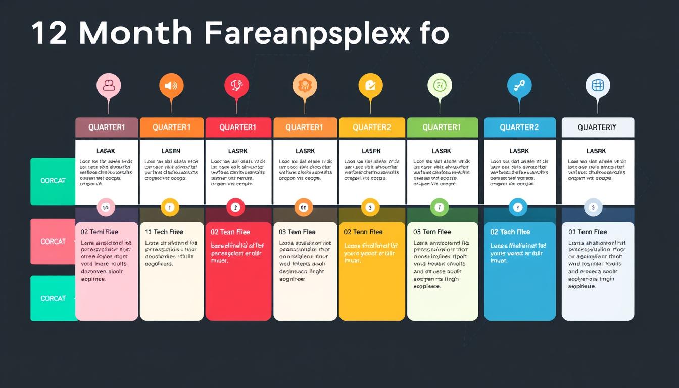12-month roadmap with milestones to reach first $100K