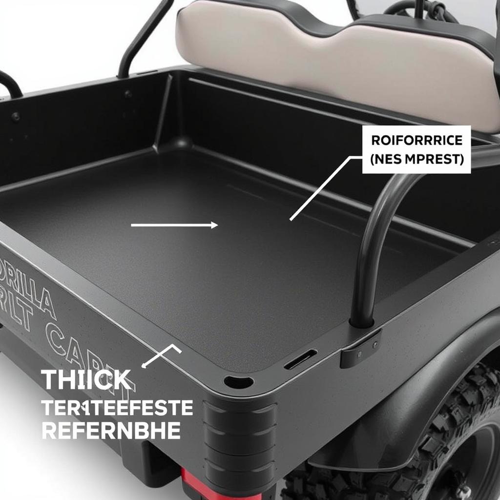 Close-up of Gorilla Cart's poly bed construction