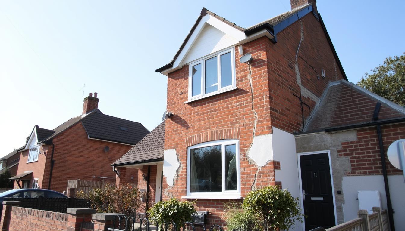 Property with visible structural issues requiring thorough inspection