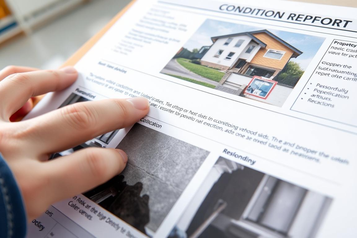 Schedule of condition document with photographs of property condition