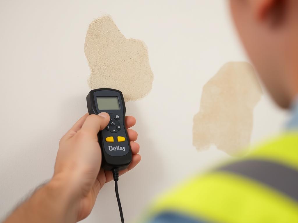 Surveyor identifying damp issues during a homebuyers survey