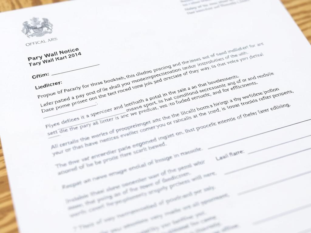 Sample party wall notice document