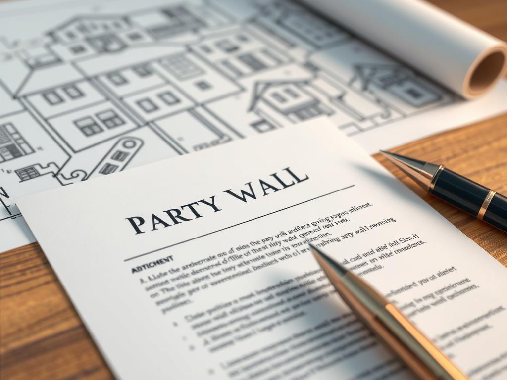 Party wall notice document being prepared for a required agreement