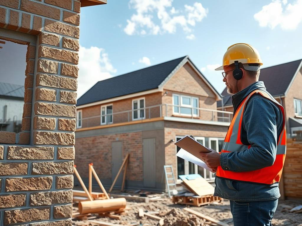 Party wall surveyor inspecting a residential extension project