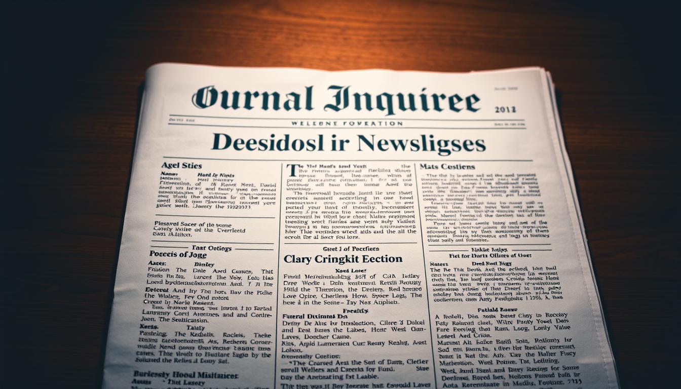 Journal Inquirer death notices structure