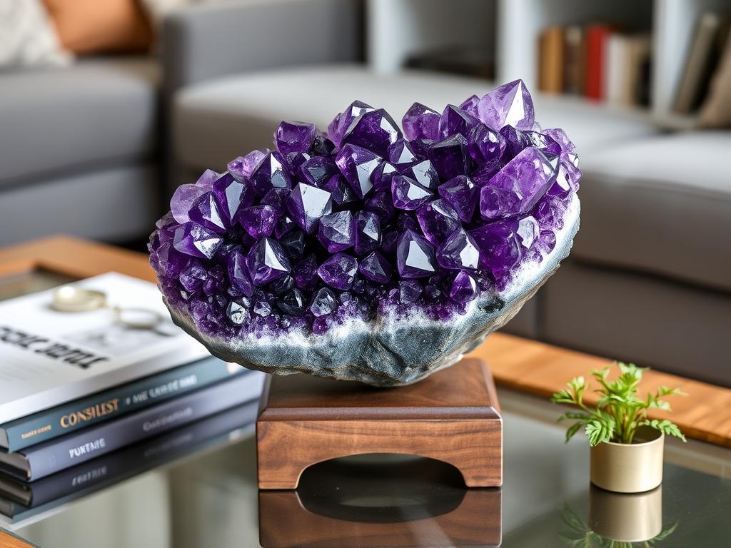 Amethyst cluster from Conscious Items for crystal home decor