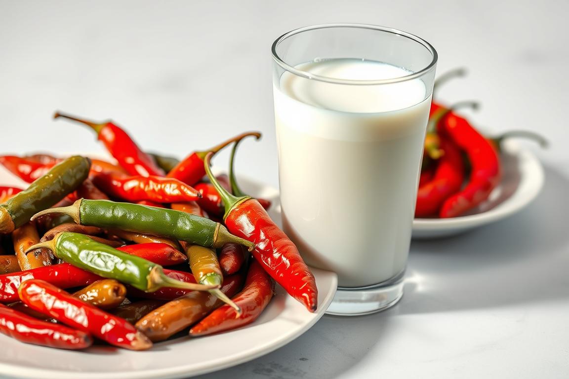 Glas Milch als Erste Hilfe bei zu scharfem Essen