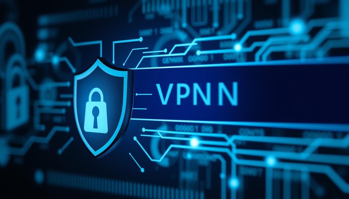 Digital security concept showing VPN protection for Kodi streaming