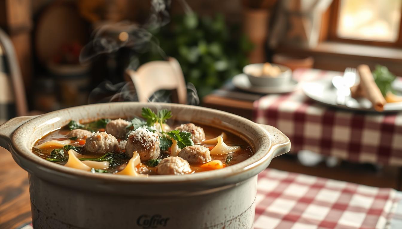 Italian Wedding Soup Slow Cooker Recipe: Easy & Savory 2 italian wedding soup slow cooker