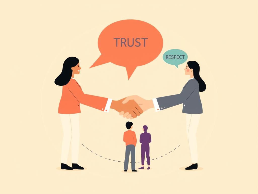 Visual representation of trust, communication, and respect in healthy and fruitful relationships