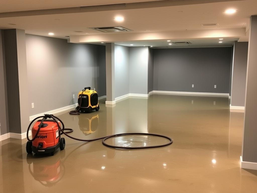 Basement flooding in Woodstock GA new construction