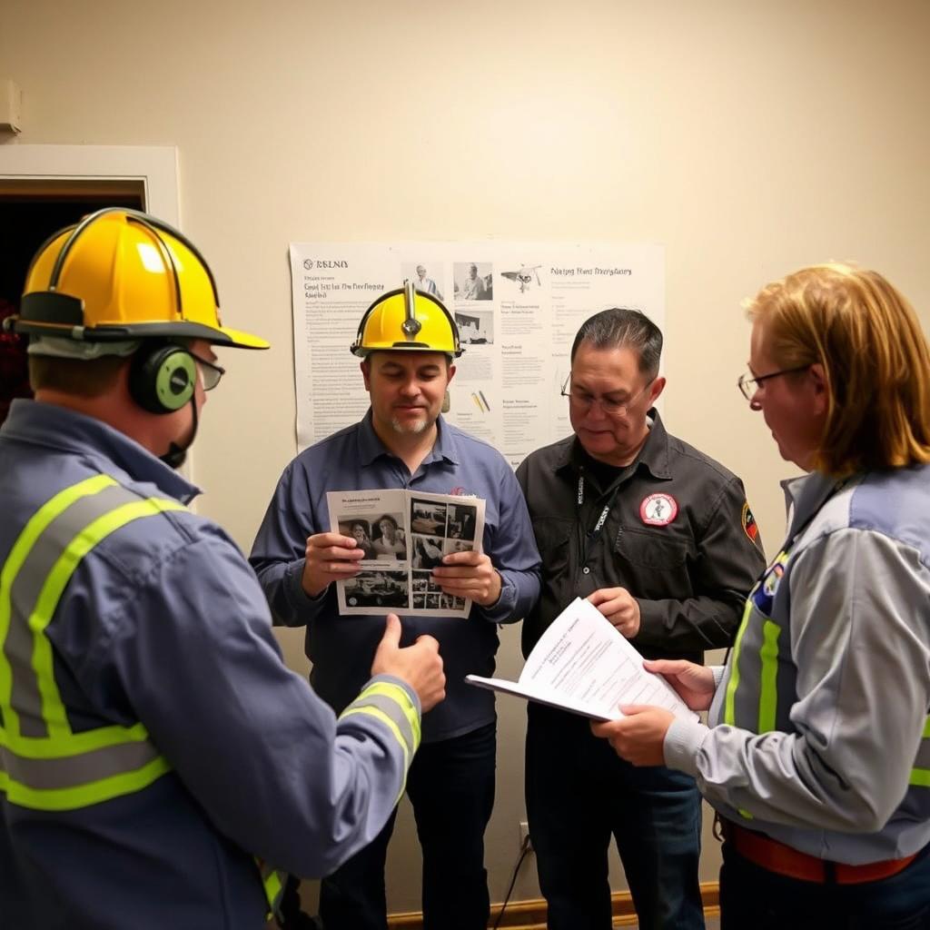 Restoration team working with insurance adjusters to document fire damage