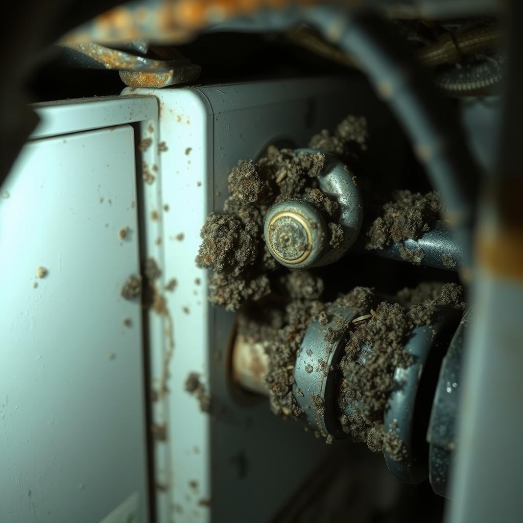 Mold growing inside an HVAC system in a Woodstock home