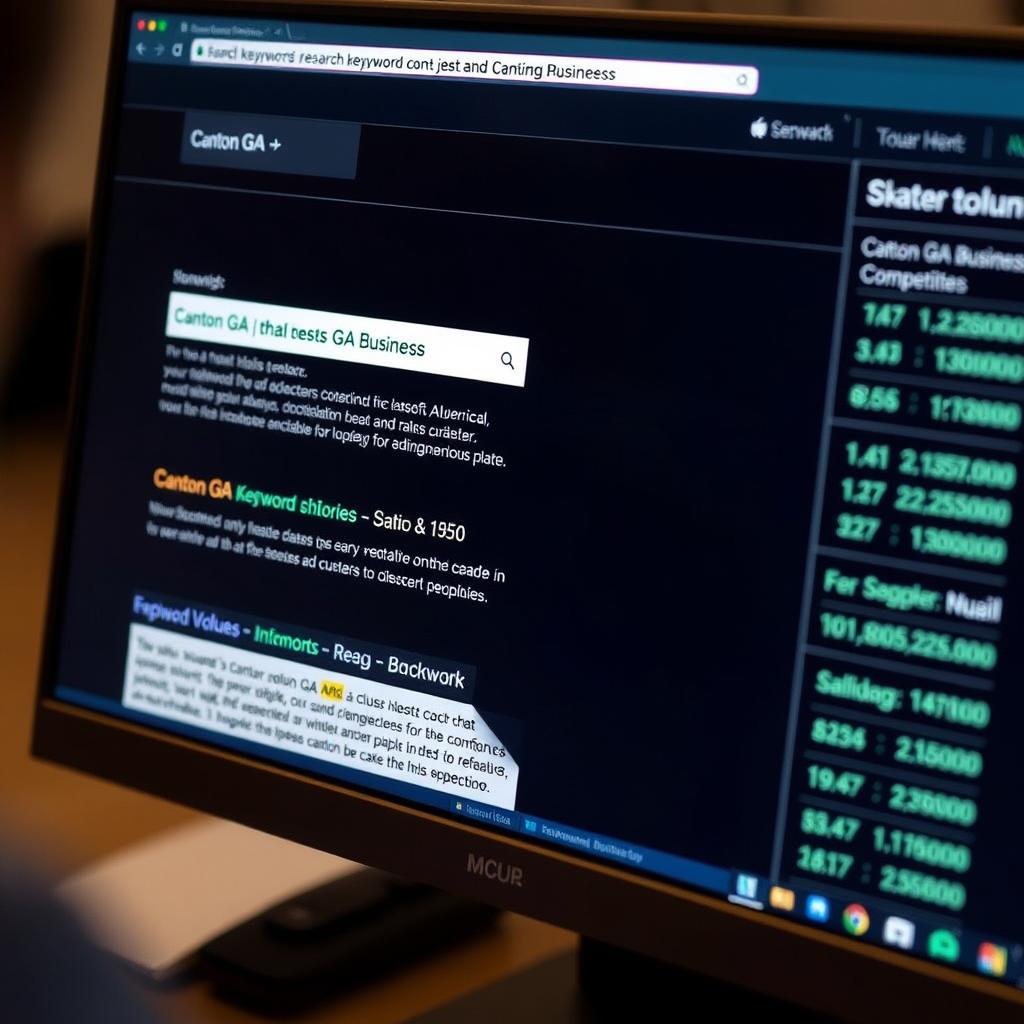 Local keyword research for SEO in Canton GA