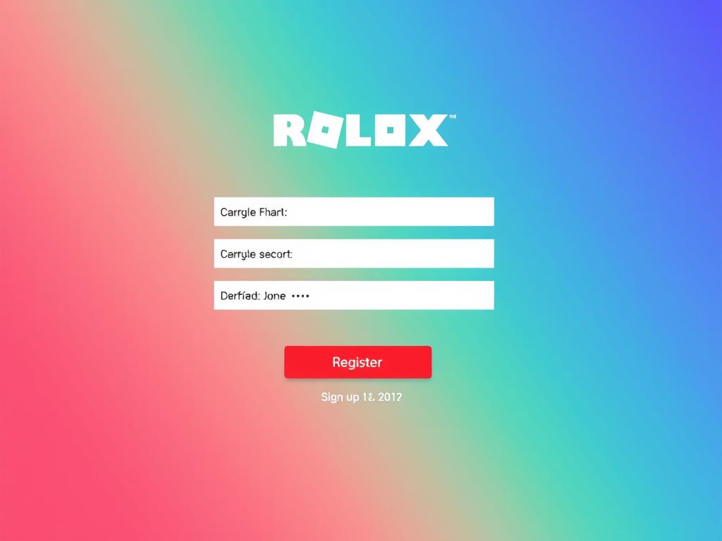 Tela de registro do Roblox com campos para preenchimento