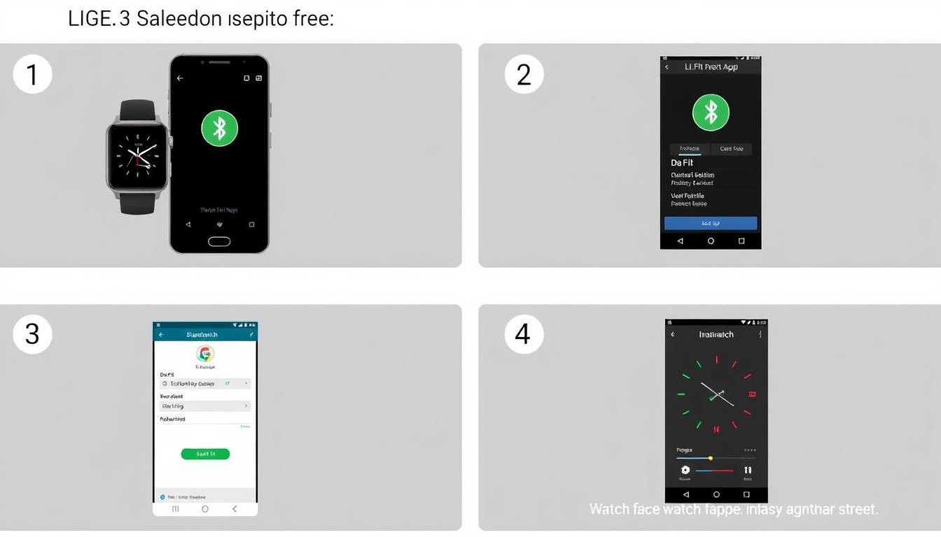 Step-by-step setup process for LIGE Smartwatch with Da Fit app