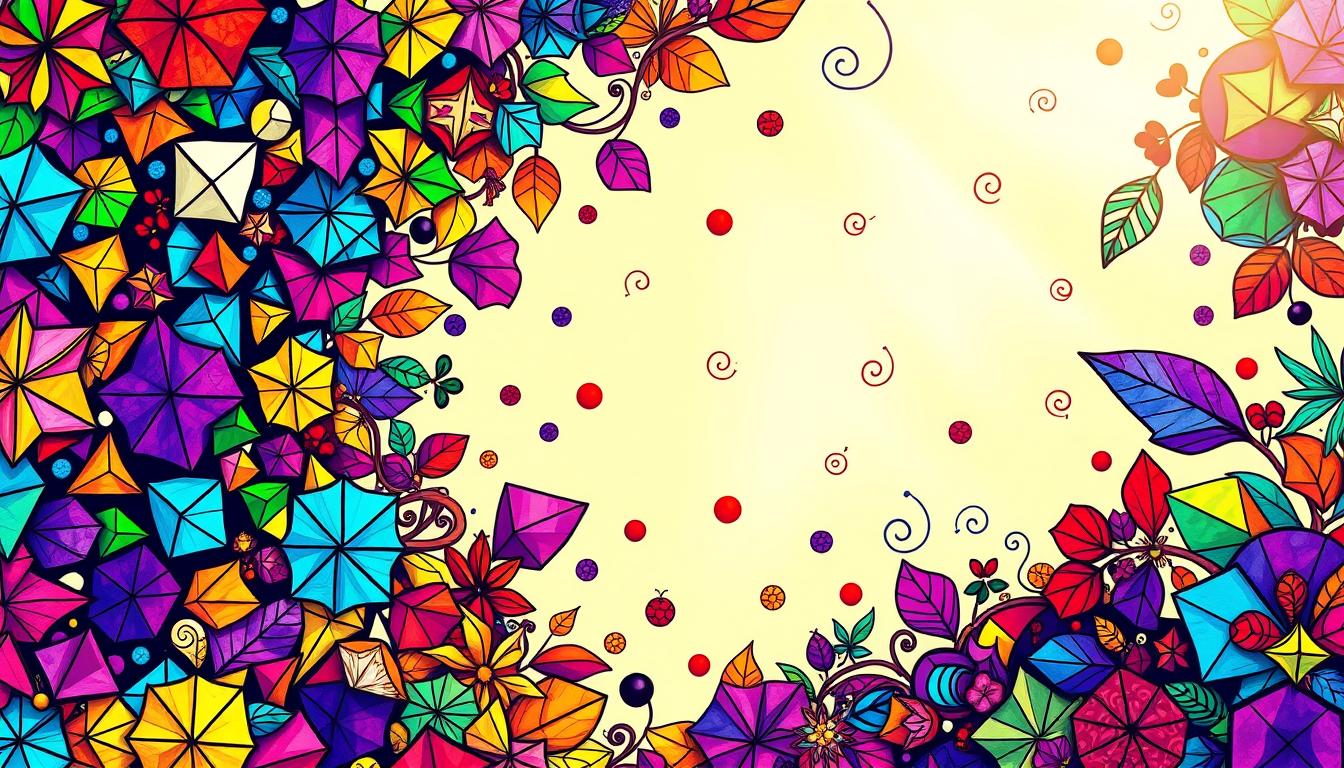 Vibrant, intricate coloring designs fill the frame, showcasing a dynamic array of hues and patterns. The foreground features an array of colorful geometric shapes, intertwining in a mesmerizing display. The middle ground introduces organic, flowing motifs that dance across the canvas, creating a sense of movement and energy. In the background, a soft, ethereal gradient provides a serene backdrop, allowing the vibrant designs to take center stage. Bathed in warm, natural lighting, the overall composition exudes a sense of creativity, inviting the viewer to get lost in the playful, hyper-realistic exploration of color and form.