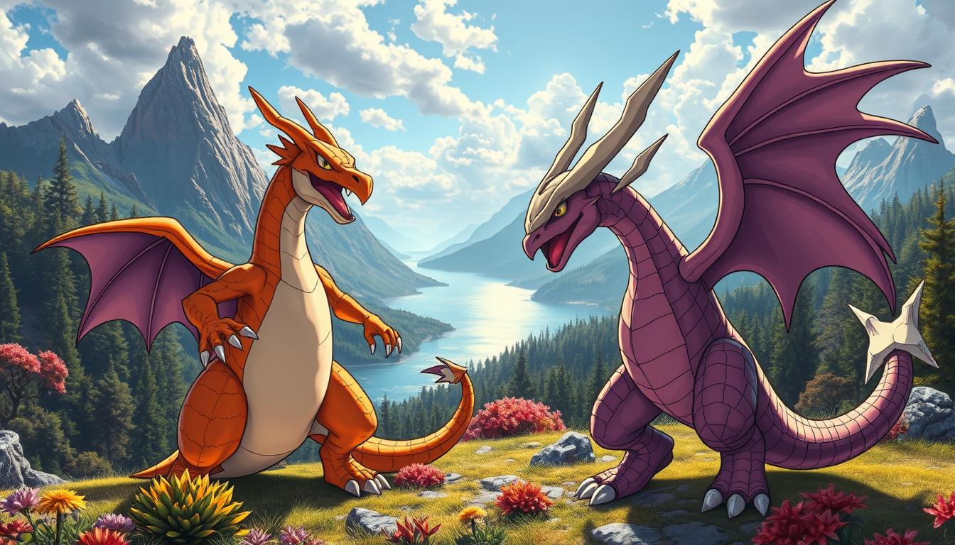 Hyper-realistic legendary Pokemon coloring pages, featuring vibrant, detailed creatures against a whimsical, fantastical backdrop. Sweeping landscapes with lush forests, towering mountains, and shimmering lakes set the stage for iconic Pokemon like Charizard, Mewtwo, and Rayquaza. Dramatic lighting casts dramatic shadows, highlighting the muscular forms and intricate scales of these legendary beasts. The pages invite the viewer to dive into a world of epic adventure, igniting the imagination and offering a captivating artistic journey.