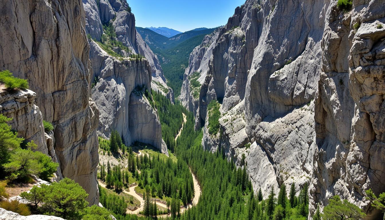 Dramatic karst canyons and rock formations in Paklenica National Park