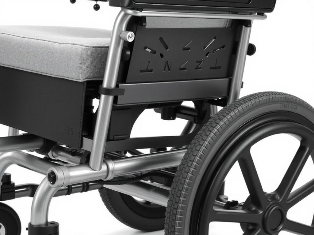 Cadeira de rodas motorizada Winner.Med modelo cinza e preto com destaque para leveza