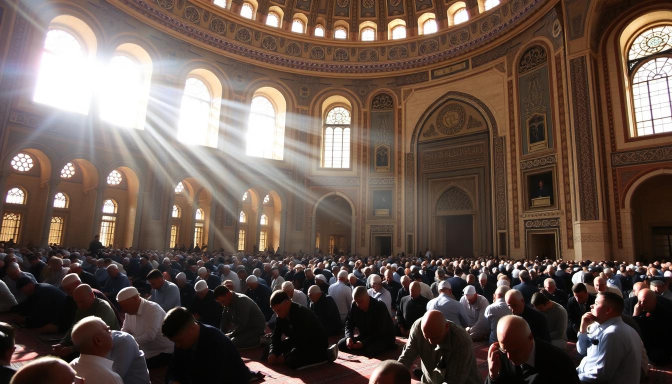 suasana salat id di masjid al-aqsa