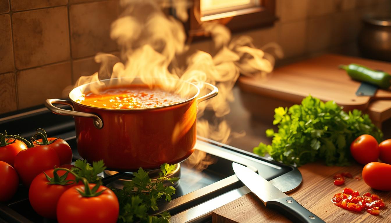 Homemade Salsa Roja Preparation