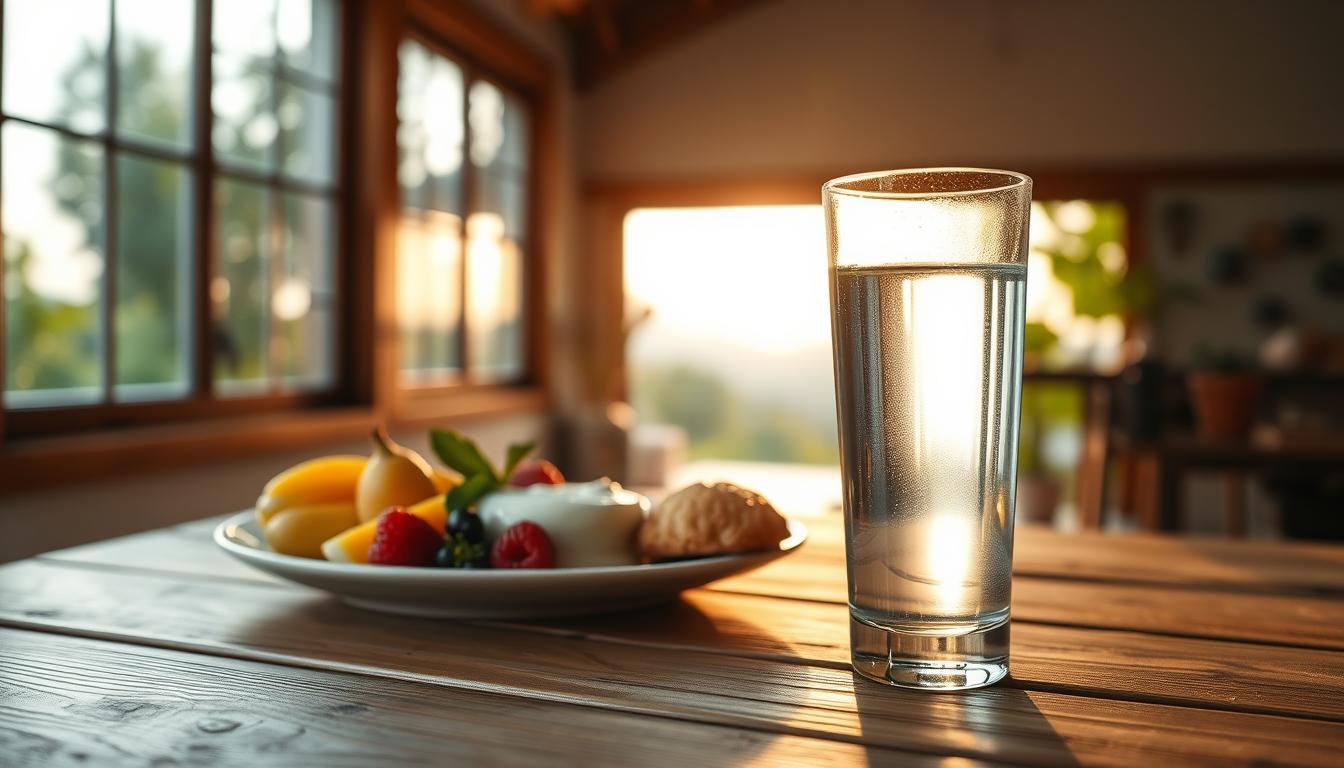 water and breakfast