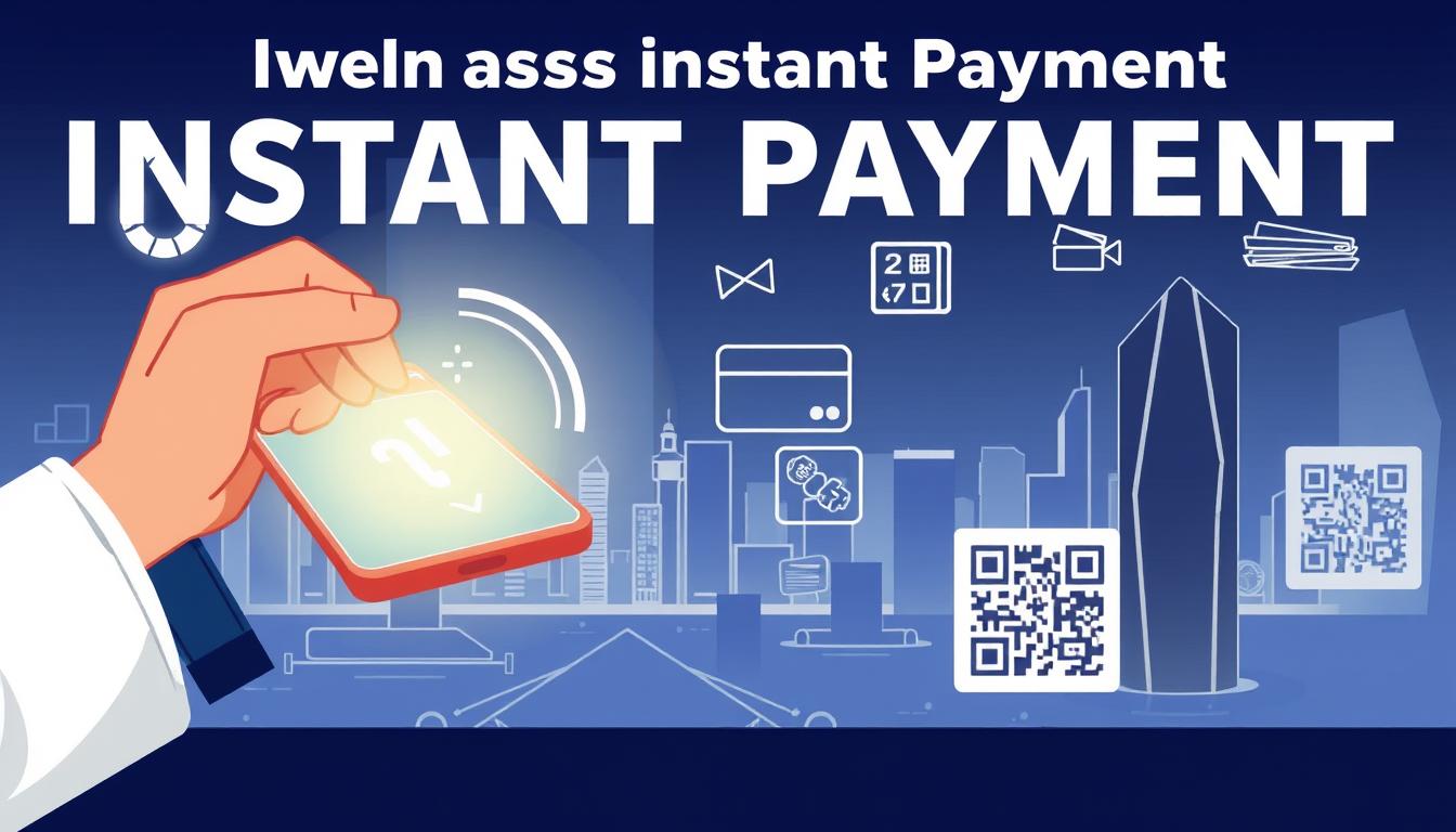 A modern, minimalist illustration depicting the advantages of instant payment. In the foreground, a person's hand makes a contactless payment with a mobile device, with a glowing transaction indicator. The middle ground showcases a variety of payment methods, such as credit cards, digital wallets, and QR codes. The background features a sleek, futuristic cityscape, symbolizing the seamless integration of instant payment into the urban landscape. The overall scene conveys a sense of convenience, efficiency, and technological advancement, highlighting the benefits of instant payment for online gaming and entertainment.