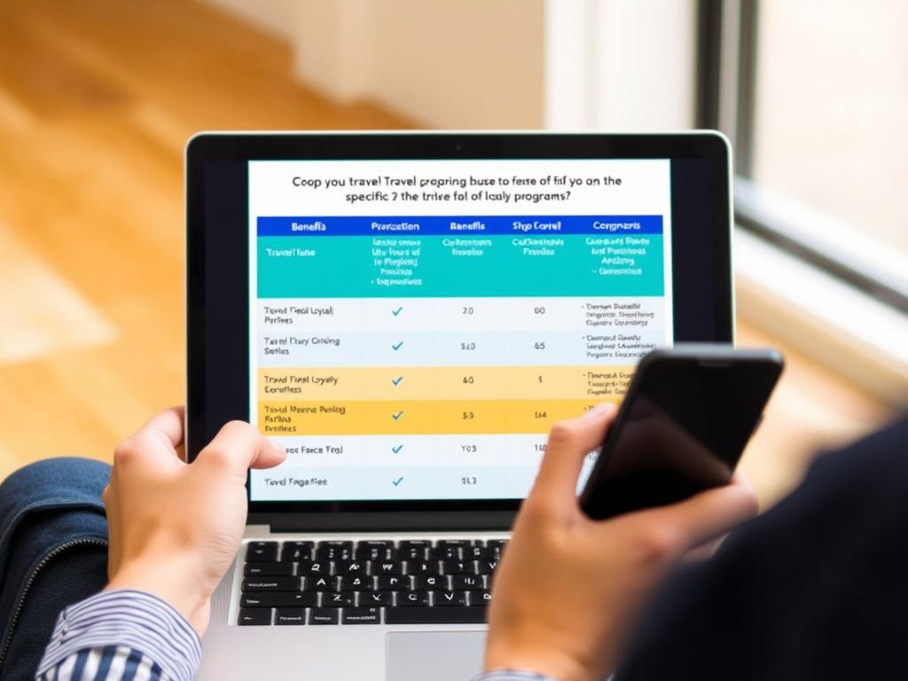 Person comparing loyalty program benefits to find best price to travel options